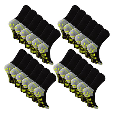 24 Paar Mannen Antislip Grip Werk Sokken | Ademend Duurzaam Boot Sokken met Grip