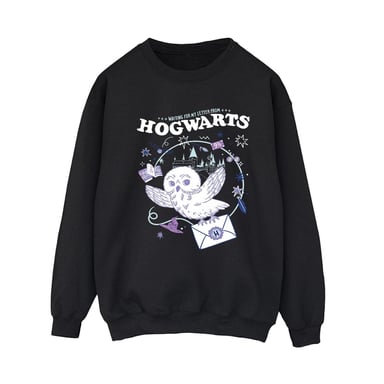 Harry Potter Womens/Ladies Owl Letter From Hogwarts Sweatshirt (Black)