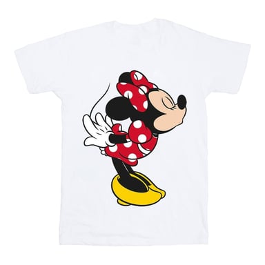Disney Girls Minnie Mouse Split Kiss Cotton T-Shirt (White)
