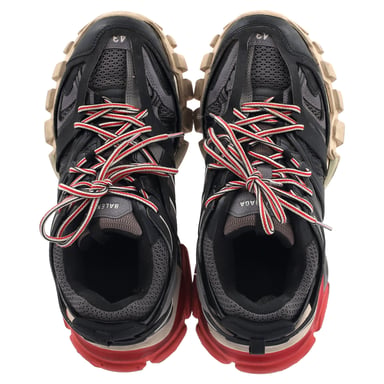 Balenciaga Track Sneakers i svart polyuretan