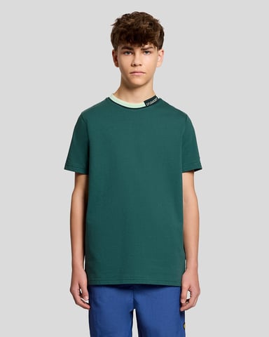 T-shirt met omgeslagen kraag en logo