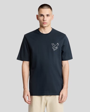 T-shirt met achterafdruk grafiek