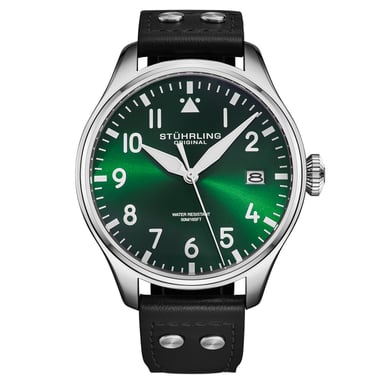 Stührling Airman 4078 Quartz heren pilotenhorloge van 43 mm