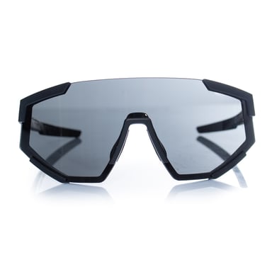 Prada, shield sunglasses in black