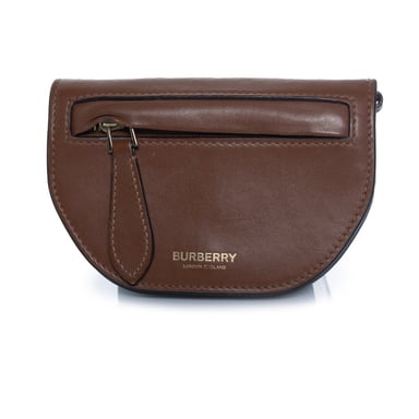 Burberry, brown leather saddle wallet
