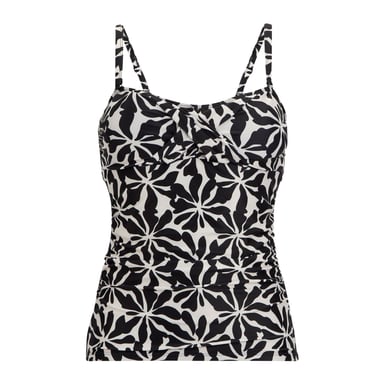 Regatta Womens/Ladies Aceana III Abstract Floral Tankini Top (White/Black)