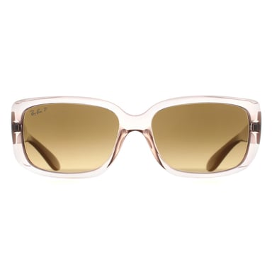 Ray-Ban RB4389 6644M2 transparant bruin gradiënt gepolariseerde zonnebril