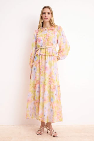 Women's Floral Maxi Long Casual/daily A–line Hijab dress