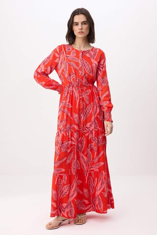Women's Floral Maxi Long Shift Hijab dress