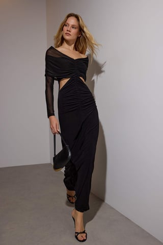 Platt maxiklänning med lång bodycon för examen/bal, damer