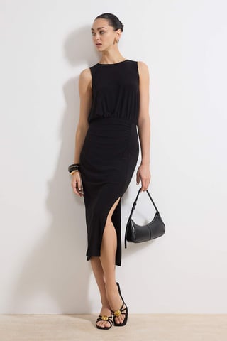 Women's Flat Midi Sleeveless Day / night Bodycon Dress