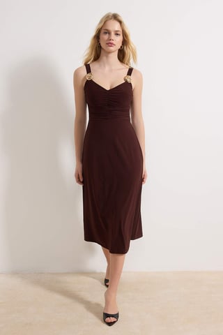 Women's Flat Midi Sleeveless Day / night Bodycon Dress