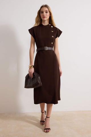 Women's Flat Midi Sleeveless Casual/daily Shift Dress
