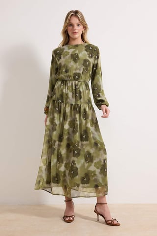 Women's Floral Maxi Long Casual/daily A–line Hijab dress