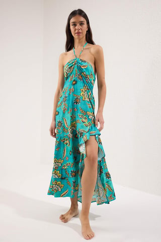 Women's Geblümt Maxi Sleeveless beachwear Oversize Dress