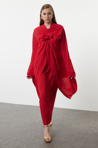 Dam Rak LÅNG LÅNG Snygg/nattig hijab-aftonklänning med axelbandslös passform
