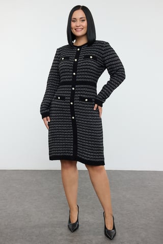 Curve Damklänningar Kariert Mini LÅNGA Casual, figurnära Plus Size