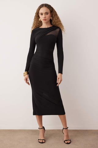 Unifarben Midi Lång Cocktailklänning med Bodycon-motiv för Dam