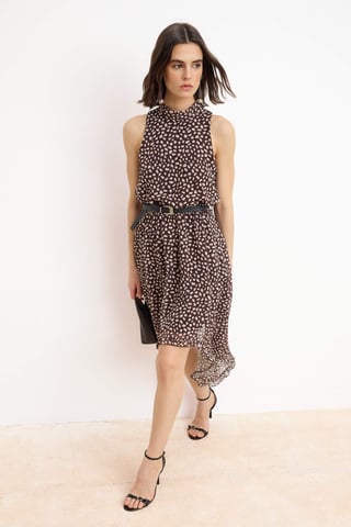 Women's Polka dot Midi Sleeveless Day / night Skater Dress
