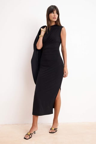 Women's Flat Midi Sleeveless Bodycon Dress