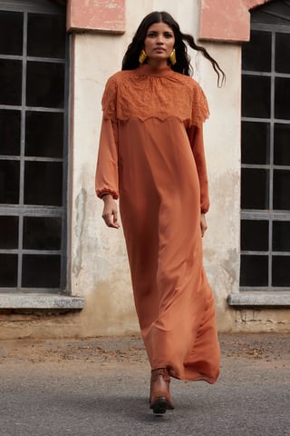 Women's Beige Straight Maxi LONG Stylish/night Regular Hijab Dress