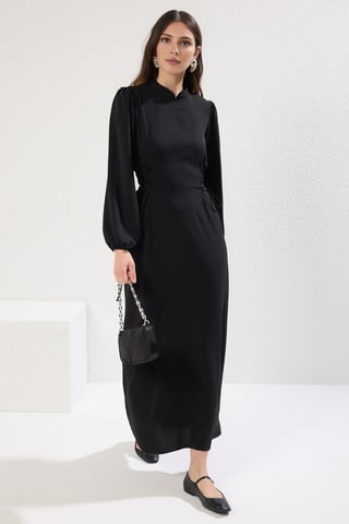 Dam Rak LÅNG LÅNG Avslappnad hijabklänning för vardagsbruk