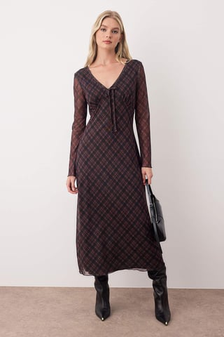 Färgglad platt maxiklänning med lång passform/avslappnad bodycon för kvinnor
