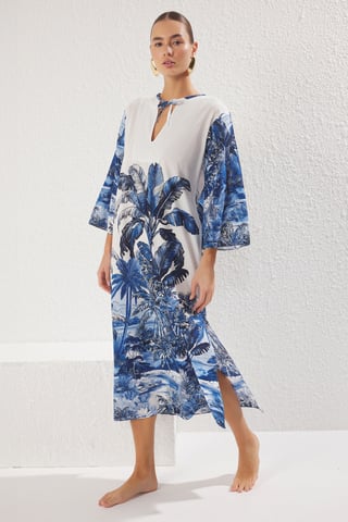 Women's Very colorful Printed Midi hanging beachwear Oversized Dress