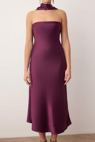 Women's Purple Straight Maxi Sleeveless Chic/night Shift Dress