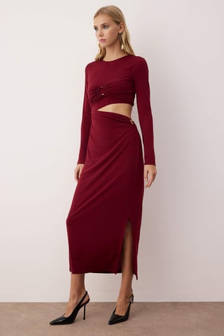 Platt maxiklänning med lång bodycon för examen/bal, damer