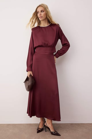 Women's Purple Flat Maxi Long Casual/Casual Skater Hijab Evening Dress