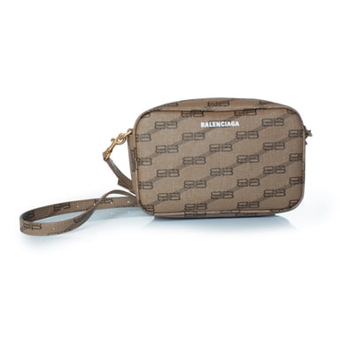 Balenciaga, BB monogram sign camera bag in beige