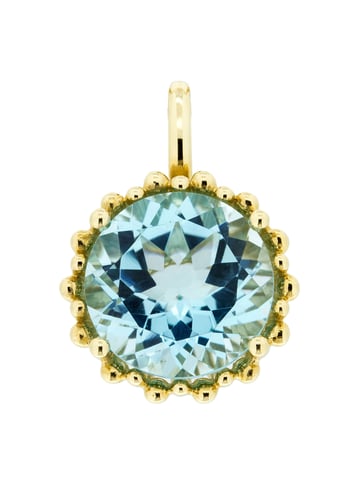 Orolino Trailer 585 gold with blue topaz (retained) 11.5mm round