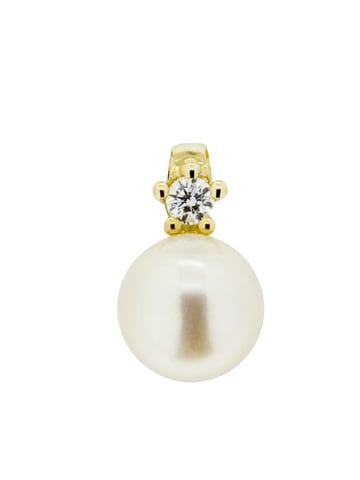 Orolino Trailer 585 gold with brilliant-cut diamond 0.03ct. + white pearl 5.5-6mm