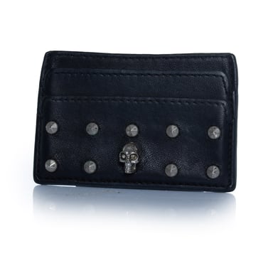 Alexander McQueen, black leather card holder