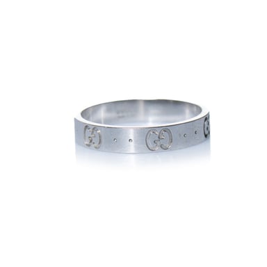 Gucci, icon 18kt white gold ring in silver