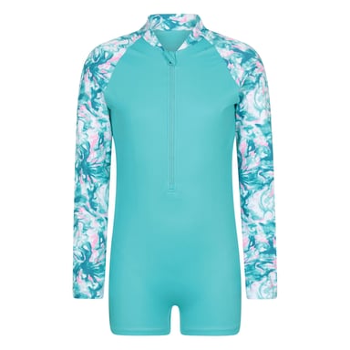 Mountain Warehouse Childrens/Kids Mira Marble Effect Long-Sleeved Rash Guard (Turquoise)