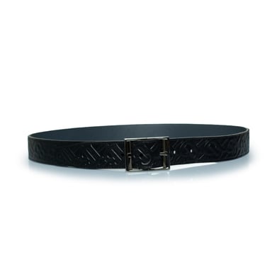 Burberry, B embossed leather belt in black