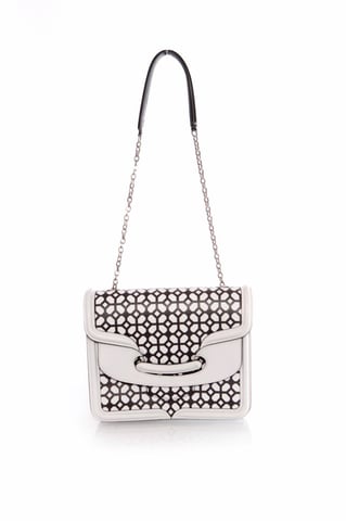 Alexander McQueen, Heroine Black and White Satchel Bag.