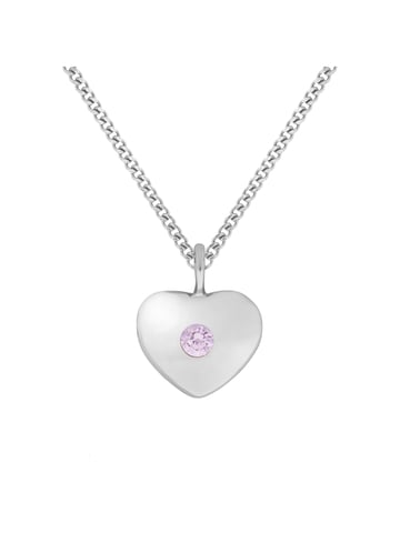 Zeeme for Kids Necklace Silver 925 heart motif zirconia pink