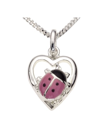 Zeeme for Kids Necklace 925 silver ladybird and heart motif