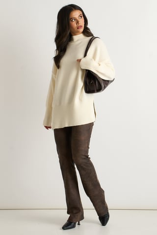 Off-white oversized gebreide trui met col