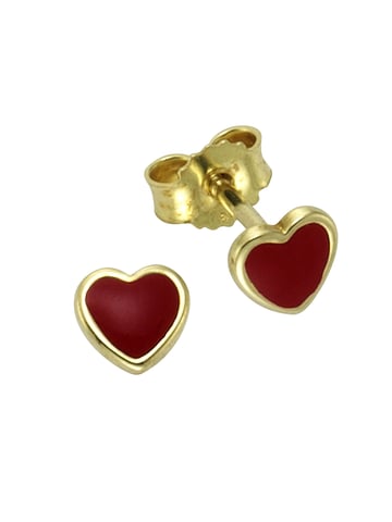 Zeeme for Kids Earrings Gold 333 heart motif