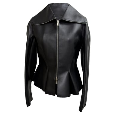 Givenchy peplumjasje van zwart leer