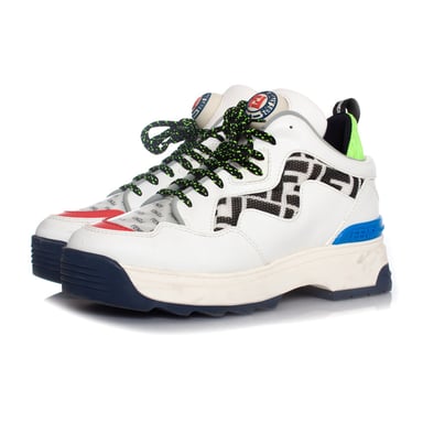 Fendi, White leather T REX sneakers
