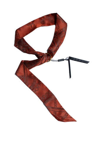 Burberry, orange tie scarf