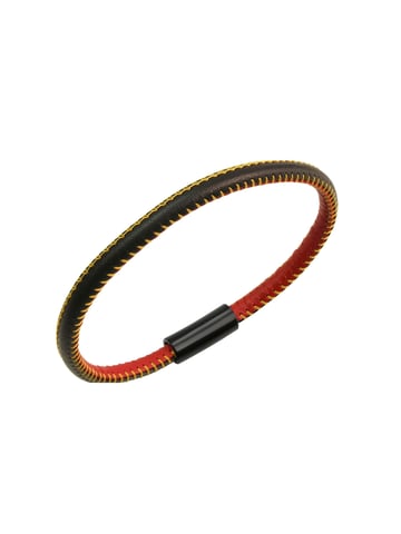 Zeeme Stainless Steel Bracelet genuine leather with Germany colours 23cm