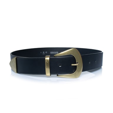 Iro, leather belt with gold buckle