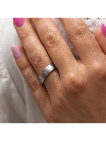 Zeeme Stainless Steel Ring Stainless steel shiny/matt 6mm wide