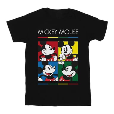Disney Boys Mickey Mouse Square Colour T-Shirt (Black)